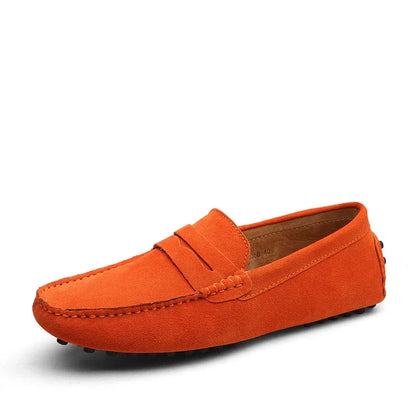 High Quality Suede Men Casual Shoes Non-slip Mens Driving Shoes Slip on Flats Loafers Leather Shoes 10 Colors Size 38-49