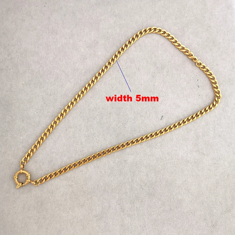 Necklace Women Men Choker Stainless Steel Geometric Rolo Link Cuba Paperclip Chain
