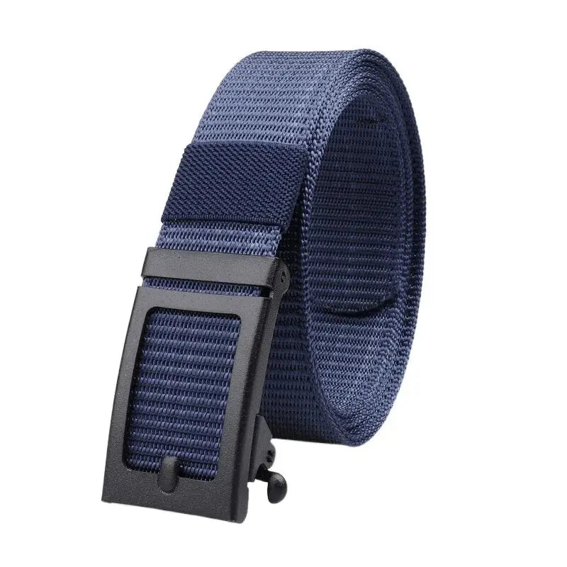 Men's And Women's Toothless Automatic Buckle Belt Military TrainingCanvas Belt New Metal Buckle Young Students' Versatile Belt T