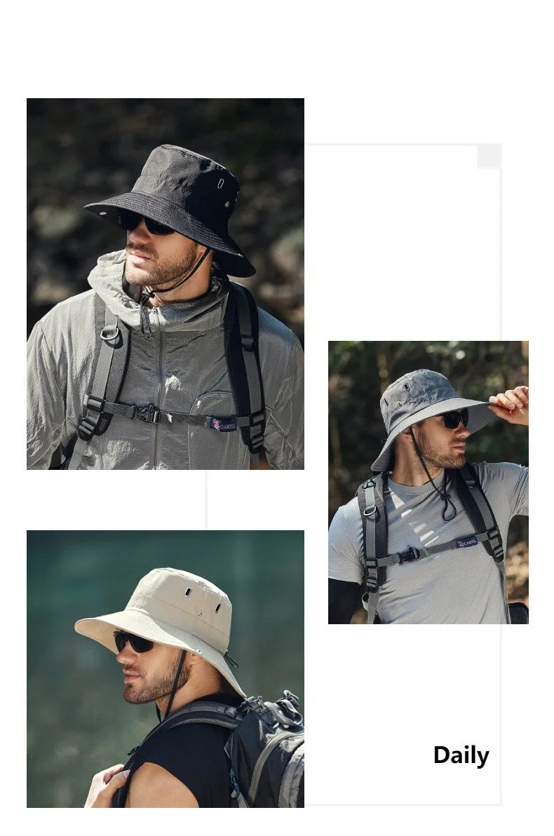 Men's Sunshade Large Eaves Sun Hat Riding Hiking Fishing Outdoor fisherman's Cap