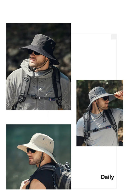 Men's Sunshade Large Eaves Sun Hat Riding Hiking Fishing Outdoor fisherman's Cap