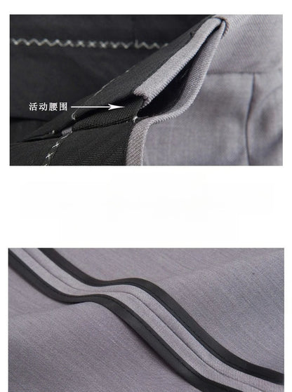 Plus Size Man Suit Set Solid Color Single Breasted Jacket Vest Pants For Host Groom Groomsmen Grey Black Navy 3-Piece Suit Set