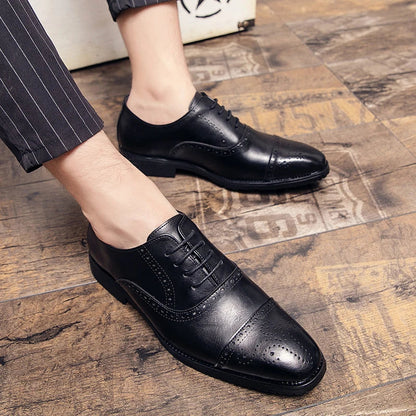 Handmade Fashion Mens Brogue Luxury Big Size 47 Wedding Party Leather Business Oxfords Dress Casual Formal Shoes Loafers for Men