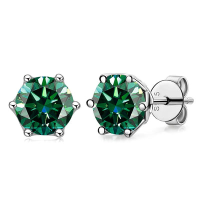 Real 1 CT D Color Moissanite Stud Earrings For Women Top Quality 925 Sterling Silver Sparkling Wedding Jewelry