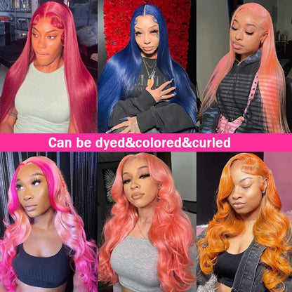 Honey Blonde 613 Straight Remy Hair Wigs 13x4 13x6 HD Transparent Lace Frontal Wigs Pre Plucked Brazilan 200% Density Human Hair