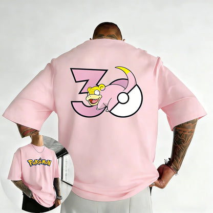 30th Anniversary Slowpunk Printed T-shirt Summer New Men's and Women's Loose Casual Hip Hop Trendy Short Sleeve Top