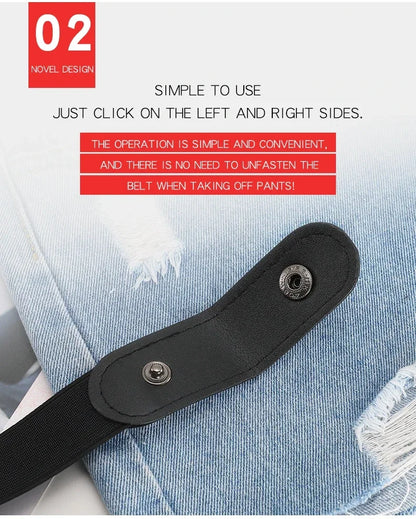 Buckle-Free Belt For Jean Pants,Dresses,No Buckle Stretch Elastic Waist Belt For Women/Men,No Bulge,No Hassle Waist Belt