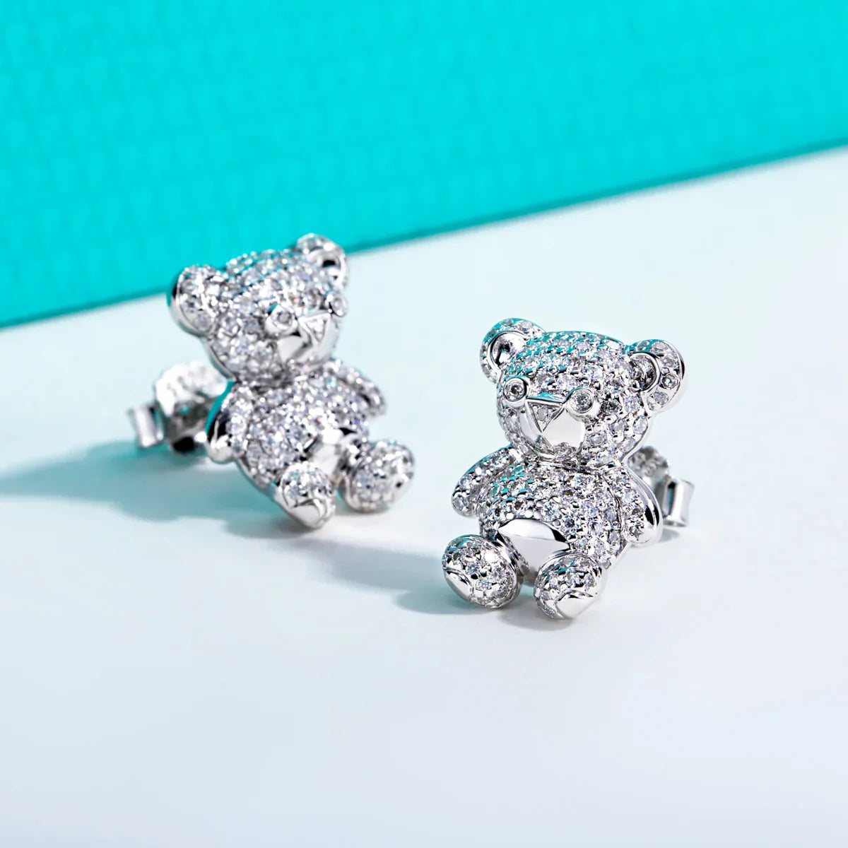 Moissanites Bear Earrings 925 Sterling Silver D Color VVS1 Moissanite Stud Earrings for Woman Jewelry Wholesale