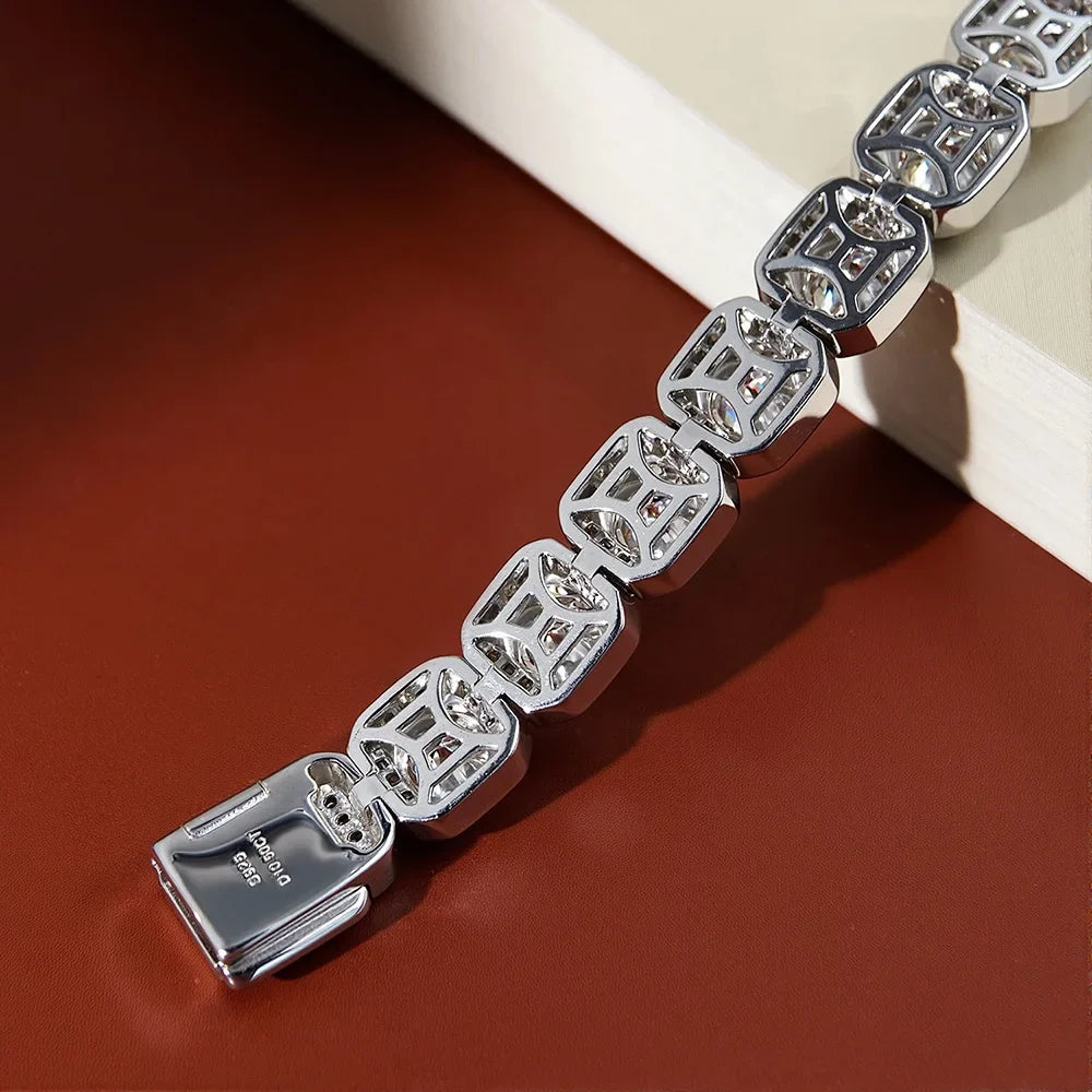 4mm 5mm 6.5mm Full Moissanite Bracelet for Man for Women Man S925 Silver Luxury Full Diamond Bracelet Party Fine Jewelry