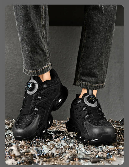 Anti-slip Safety Shoes Men Rotary Button Safety Shoes for Men Work Shoes Anti-smash Men's Sports Shoes Safety Pro