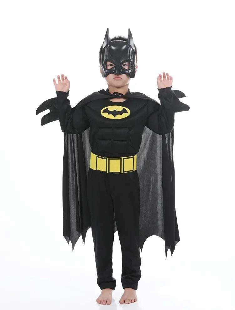 Anime Superhero Batmans Cosplay Muscle Costume Batma Zentai Jumpsuits Bodysuit Suit Halloween Carnival Costumes