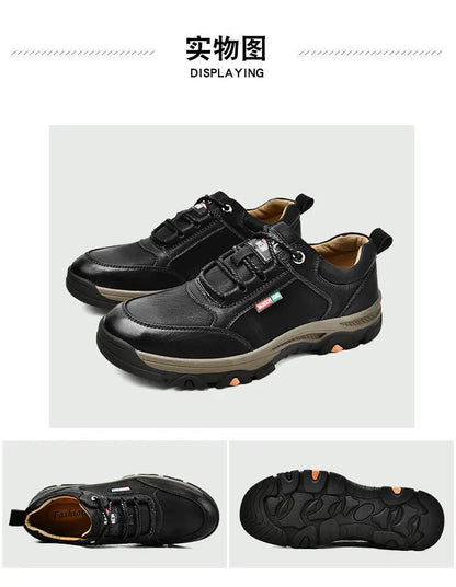 2024 Business Comfort Men's Shoes Simple versatile leather footwear Casual outdoor anti slip loafers male new comfortable flat