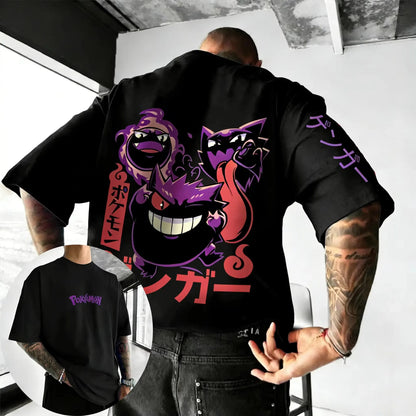 Anime Gengar Graphic T-shirt Man Women Summer Unisex Streetwear Hip-hop Loose Casual Short Sleeved Tee Tops