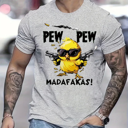 Summer men's 100% pure cotton casual loose oversized cool girl cartoon printed comfortable round neck short sleeved T-shirt top