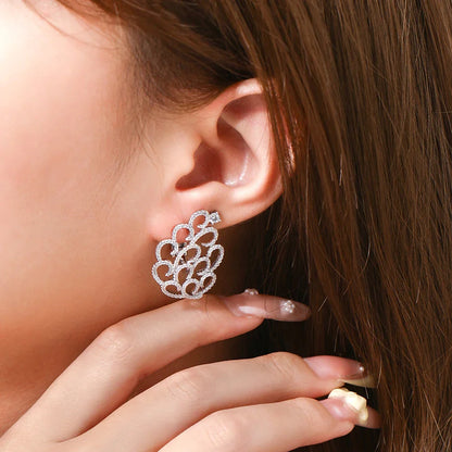 Women's Earrings For Party S925 Silver Moissanite Earrings D VVS1 Yellow Gold Plated Gifts Sparkling Jewelry