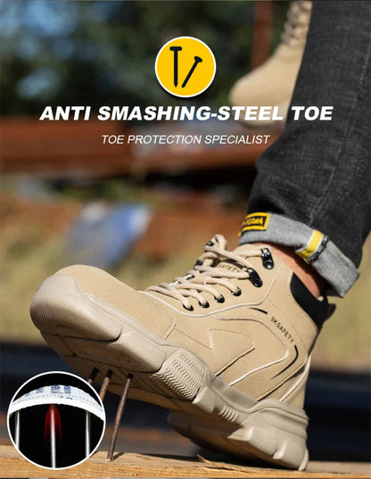Waterproof Work Boots for Men Women Steel Toe Boots Lightweight Indestructible Slip Resistant Construction Safety Boots