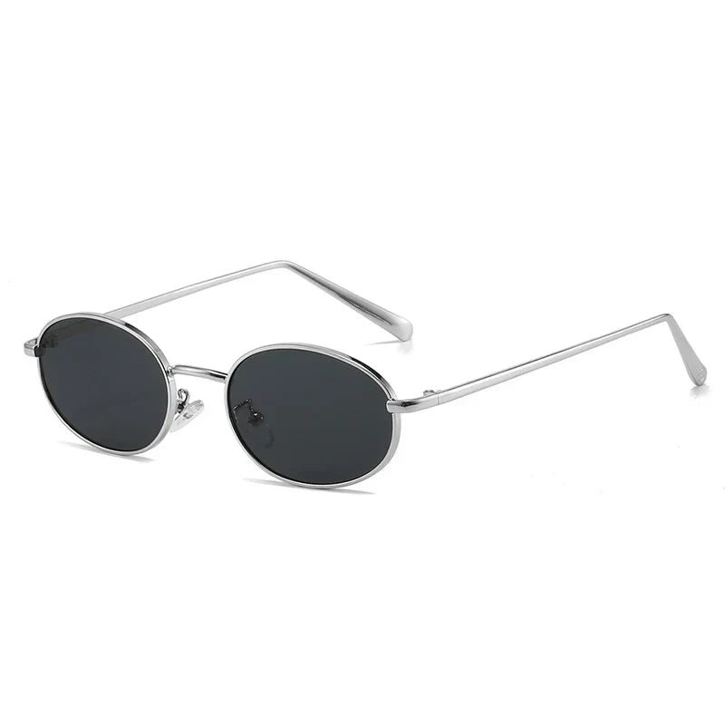 Retro Small Oval Metal Frame Women Sunglasses UV400 Men Punk Sun Glasses