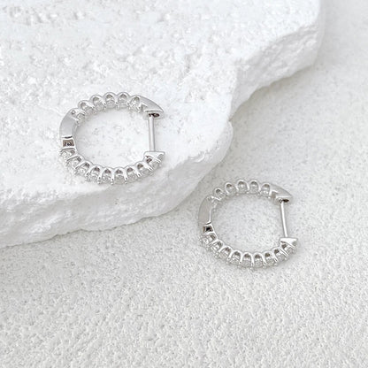 Full 1.5mm D Color Moissanite Ear Hoop Earrings 925 Sterling Silver Earring For Woman Wedding Engagement Trendy Jewelry