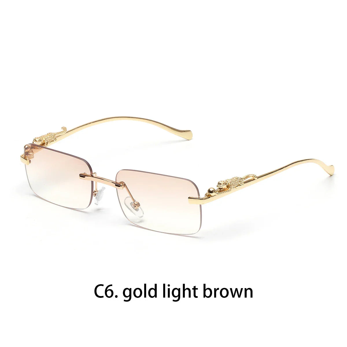 rimless sunglasses UV400 fashion square metal glasses for men women designer man's brand sun glasses shades for outdoor