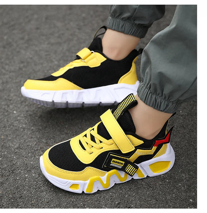 Yellow Boys Basketball Shoes Soft Non-slip Kids Sneakers Thick Sole Children Sport Shoes Outdoor Girls Trainer Basketball