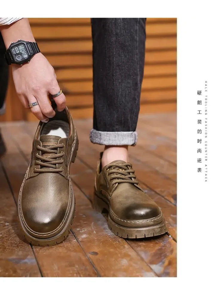 High-quality autumn and winter series men's shoes British fashion low-top men's leather shoes