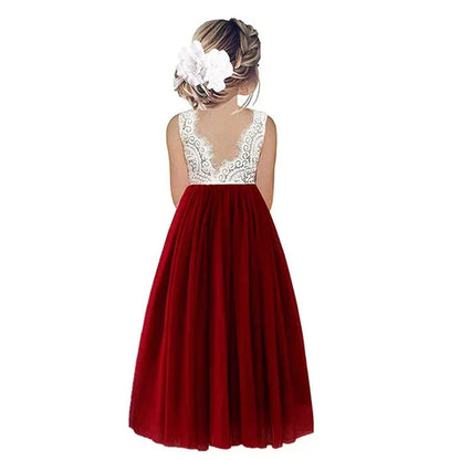 Vestido de Festa Princesa Renda para Menina Bebê Crianças Vestidos de Aniversário de Casamento de Verão Roupa Infantil 2 4 6 8 10 12 14