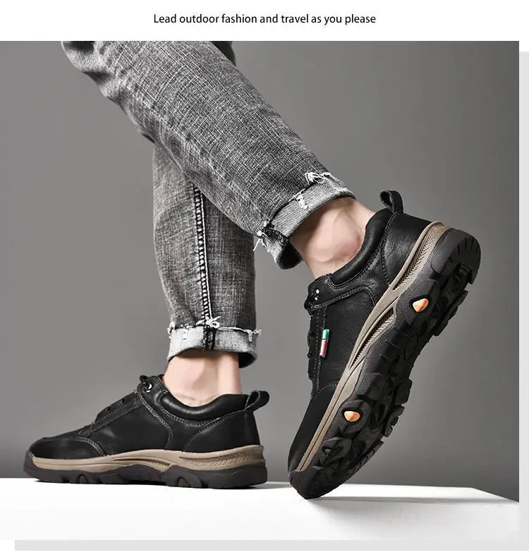 2024 Business Comfort Men's Shoes Simple versatile leather footwear Casual outdoor anti slip loafers male new comfortable flat