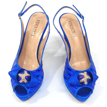 Elegant Fashion Peep Toe High Heels Laser-striped Sequin Rhinestone Women's Party Shoes and Bags 2026 Italian Design
