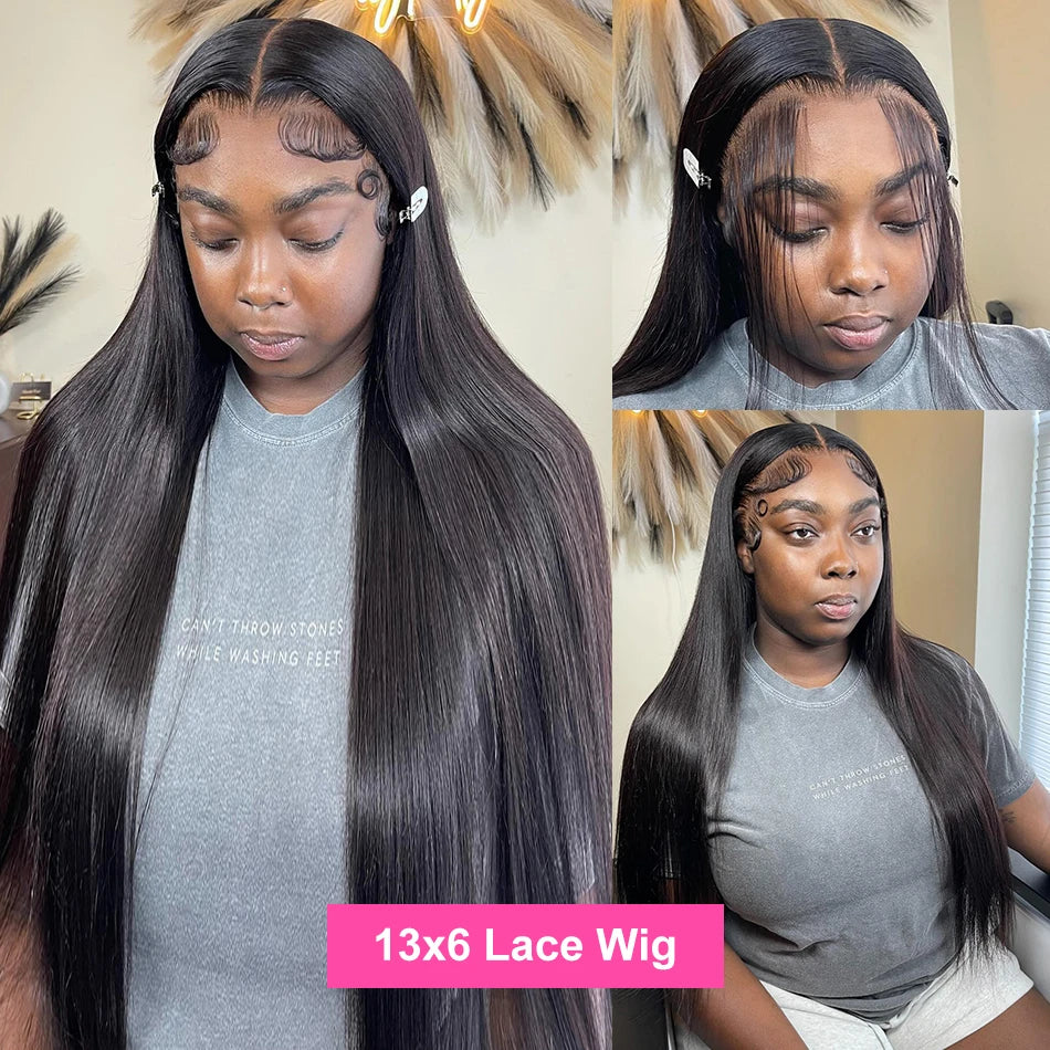 30 40 Inch Straight Human Hair Wigs HD Lace Wig 13x6 Human Hair Bone Straight Lace Frontal Human Hair Wigs For Women
