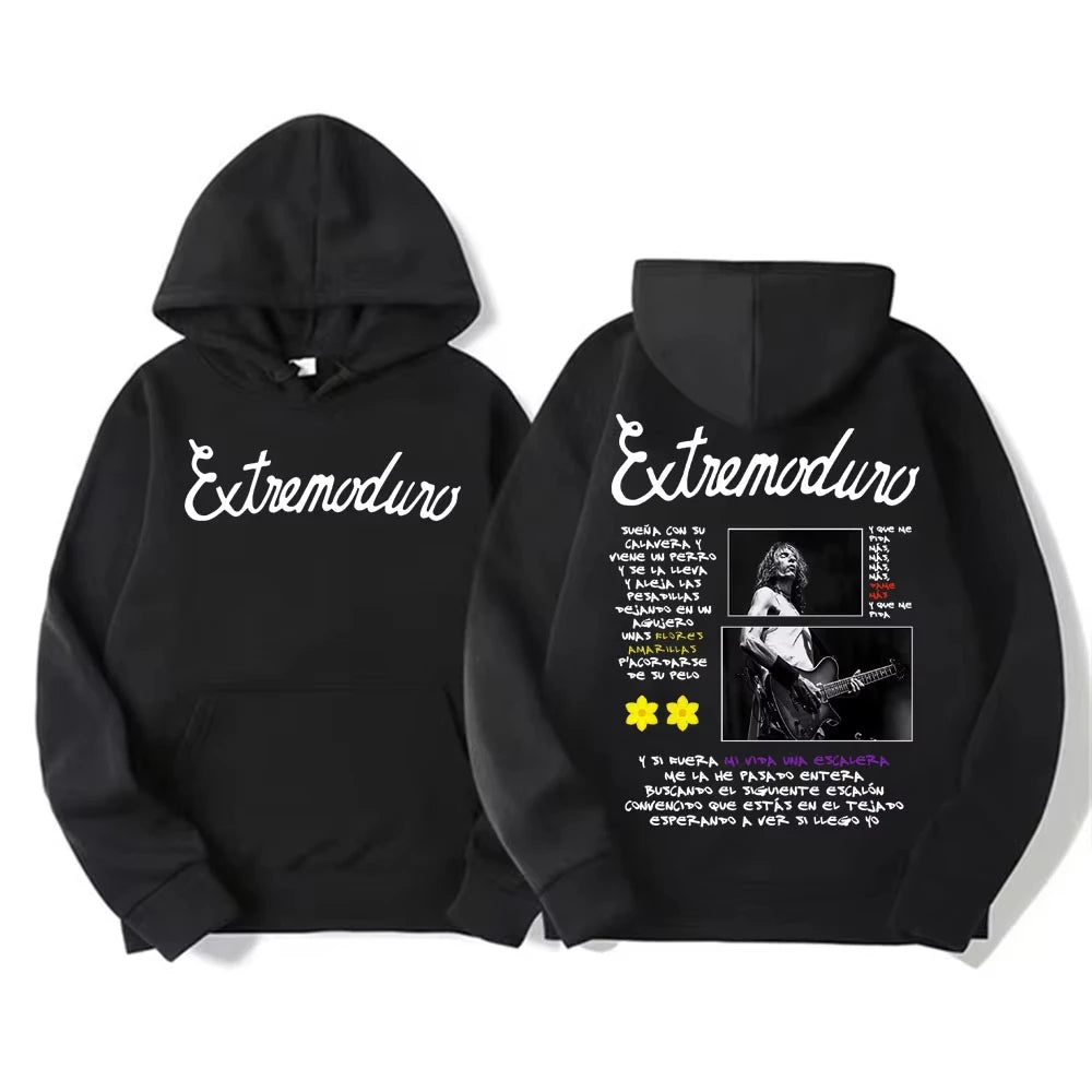Rock Band Extremoduro Tour 2025 Merch Hoodie Men Women Fashion Retro Casual Cozy Sweatshirt Hip Hop Punk Style Oversized Hoodies