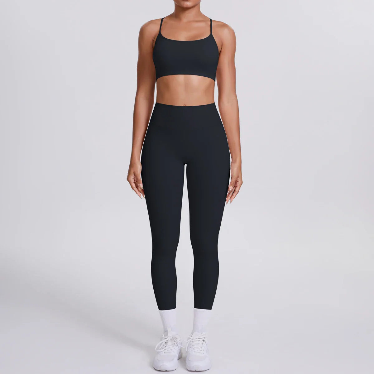Yoga Suit Sports Set Gym Seamless High Impact Sports Bra Women's High Waist and Hips Tight Peach Buttocks Pants Womens Sportswea