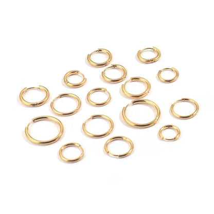 10pcs Stainless Steel Small Hoops Earring Piercing Ear Cartilage 8-20mm Women Men Stainles Steel Round Circle Pendientes