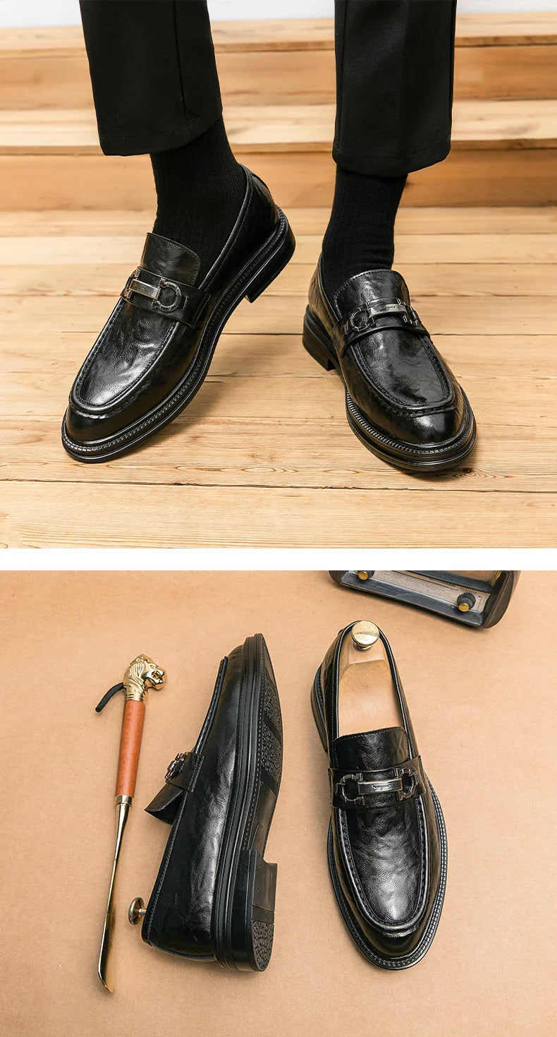 Classic Men's Dress Shoes Formal Oxford Leather Shoes For Men High Quality Casual Business Shoes Man Social Leather Loafer Male