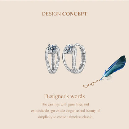 0.3CT Moissanite Hoop Earrings Double Layer Huggie Earring D Color VVS1 Round Cut Hypoallergenic Lightweight Jewelry Gift