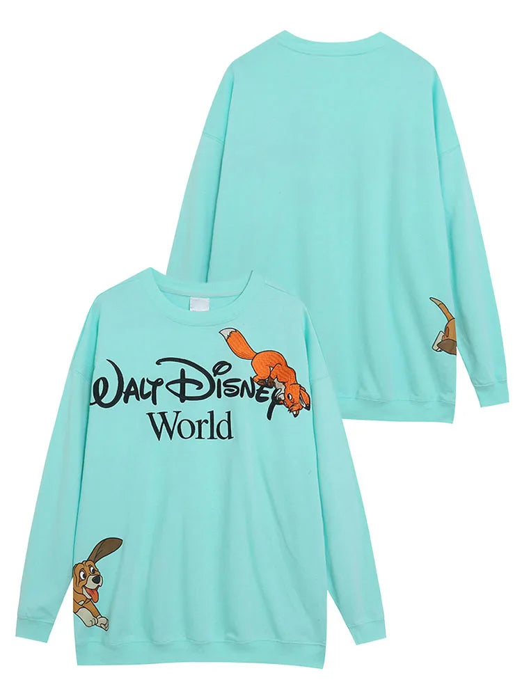 Embroidery Sweatshirt The Lion King Simba Nala Cartoon Jumper O Neck Long Sleeve Women Casual Pullover Top
