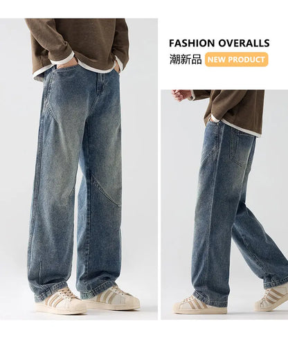 Men's Trendy Jeans All-Season Cotton Blend Straight-Leg Pants - Fashionable Minimalist Versatile Casual Denim Trousers M-4XL
