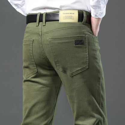 Men's New 92% Cotton Spring Autumn Jeans Stretch Straight Fashion Business Office Trousers Male Casual Plus Size Denim Pants