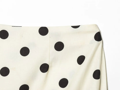 Elegant Summer Women Polka Dot Midi Skirt 2026 High Waist Irregular Hem Flowy Ruffle Skirt Beach Vacation Office Party Casual