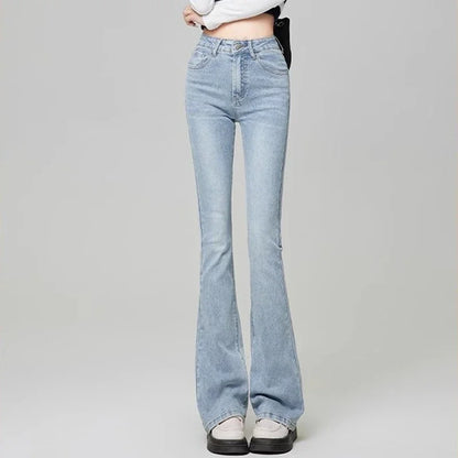 Woman Korean High Waist Grunge Flare Jeans