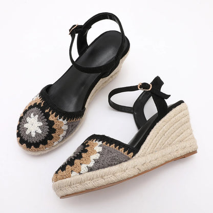 Women's Knitted Wedge Heel Sandals