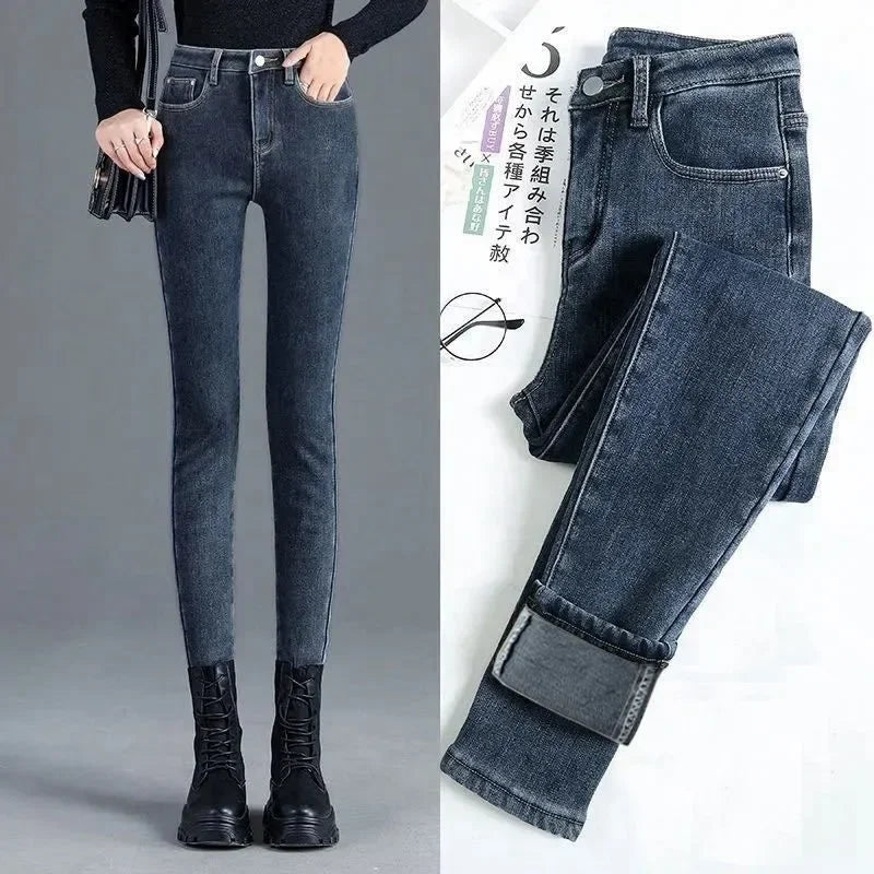 Women Velvet Ankle Length Casual Thick Pencil Pants
