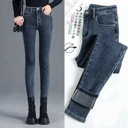 Women Velvet Ankle Length Casual Thick Pencil Pants