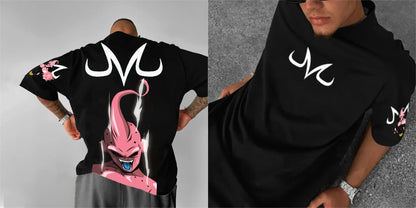 Unisex Dragon Ball Majin Buu Anime Men's T-shirt Summer Oversized Women Short Sleeve Graphic Tee Casual Streetwear Y2k Clothes