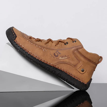 Handmade Leather Casual Men Shoes Winter With Fur Shoes Men Loafers Comfort Walking Shoes Men Flats Hot Sale Moccasins Shoes