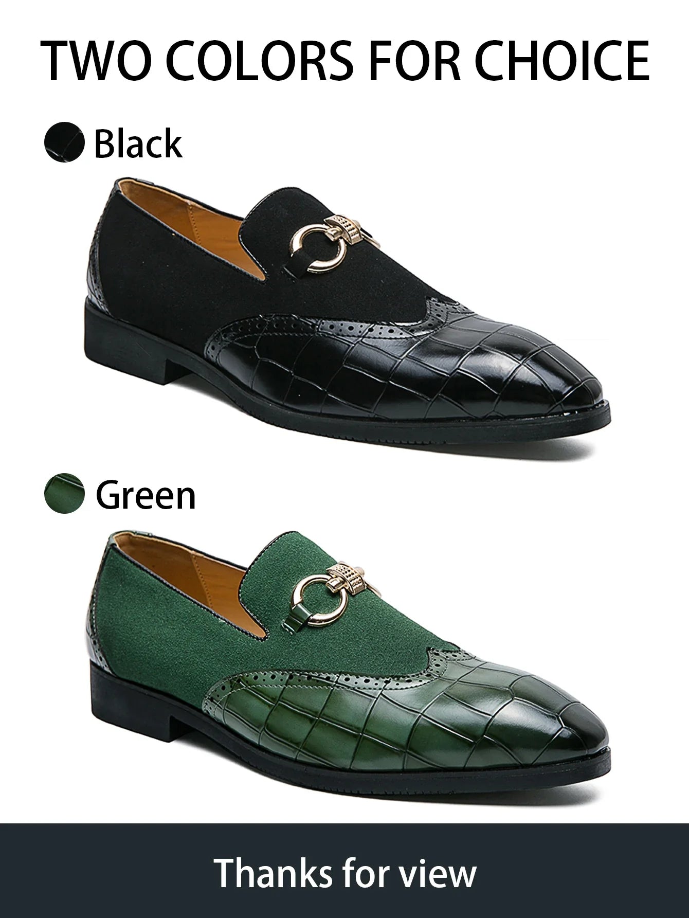 Men's Formal Leather Shoes British Style Slip On Loafers Pointed Toe Breathable Non-Slip Business Elegant Dress Wedding Office