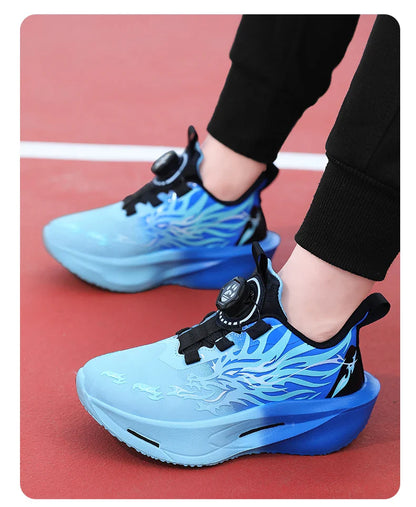 Children Running Shoes Non-slip Breathable Athletic Shoes Boys Girls Outdoor Lace-up Basketball Sneakers Waterproof Casual Shoes