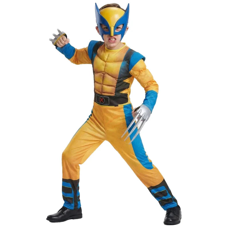 New Boys Girls Superhero Costume Movie Characters Cosplay Jumpsuit with Halloween Mask Party Cosplay Outfit for Holiday Dress Up