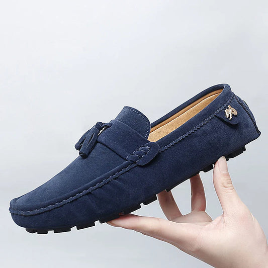 Sapatos Masculinos Beanie Novidade 2025 com Borla Fosca, Sola Macia, Estilo Coreano, Fácil de Combinar, Sapatos Casuais Modernos, Mocassins Britânicos Lazy Driving Trbottomy