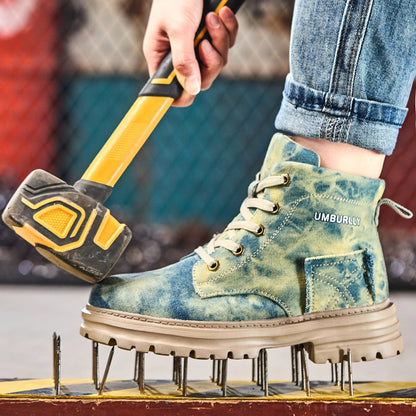 2025 New Fashion Women's Safety Shoes Smashing Steel Head Puncture Proof Kevlar Street Outdoor Light Women's Work Boots