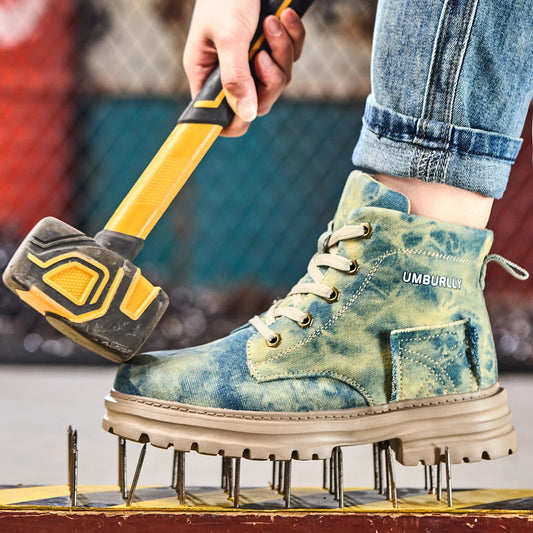 2025 New Fashion Women's Safety Shoes Smashing Steel Head Puncture Proof Kevlar Street Outdoor Light Women's Work Boots